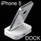 Apple iPhone 5 Dock Charger Desktop Data Sync Cradle Mount Docking Station stand lādētājs white 