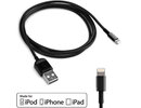Apple iPhone 5 iPod Touch 5 Nano 7 iPad 4 Retina Mini data cable charger black datu kabelis lādētājs