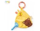 Niny 700011 Mīksta Attīsto&scaron;ā rotaļlieta-lupatiņa ar grabulīt bērniem no 0+ gadiem (18x26cm) Dzeltena