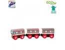 Woody 91851 Eko koka attīsto&scaron;s komplekts - Vilciens un vagoni ar magnētiskiem elementiem (3gab.) bērniem no 3 gadiem + (21.5cm)