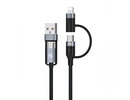 Tellur 4in1 Cable USB/Type-C to Type-C (PD65W)/Lightning (PD20W) 1m Black