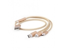 Gembird CABLE USB CHARGING 3IN1 1M/GOLD CC-USB2-AM31-1M-G