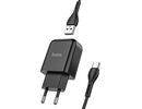Hoco travel charger USB + cable Type C 2.1A N2 Vigour black