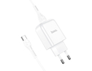 Hoco travel charger USB + cable Type C 2.1A N2 Vigour white