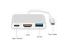 WOW/3in1 USB-C (Type-C) Spraudnis uz HDMI 4K / USB 3.0 / USB-C Ligzdu Multimedia Audio/ Video adapter