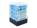 Chessex Opaque 12mm d6 with pips Dice Blocks (36 Dice) - Light Blue w/white