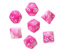 Rebel RPG Dice Set - Two Color - Pink and White