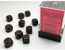 Chessex Opaque 12mm d6 with pips Dice Blocks (36 Dice) - Black/Red
