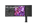 LG LCD Monitor||38&quot;|Curved/21 : 9|Panel IPS|3840x1600|21:9|60Hz|Matte|5 ms|Speakers|Swivel|Height adjustable|Tilt|Colour Black / White|38WQ88C-W