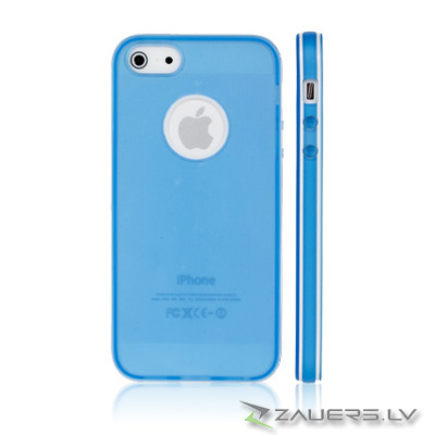 Apple iPhone 5 Light Blue EDGE silicone back case cover bumper maks 