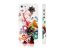Apple iPhone 5 White Flower Swirl silicone gel back case cover bumper maks