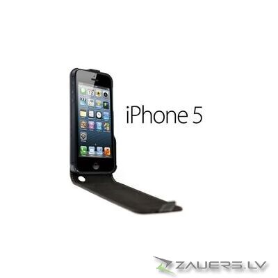 Apple iPhone 5 Slim Executive Leather Flip Case Cover Black maks