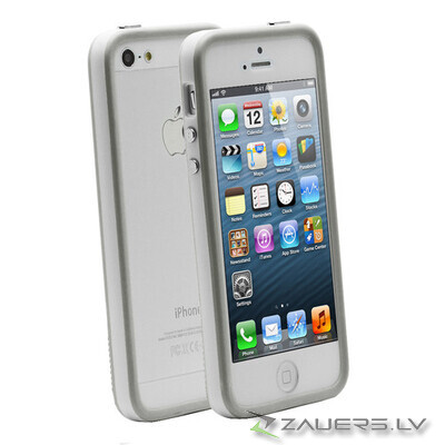 Apple iPhone 5 Bumper case cover clear white maks