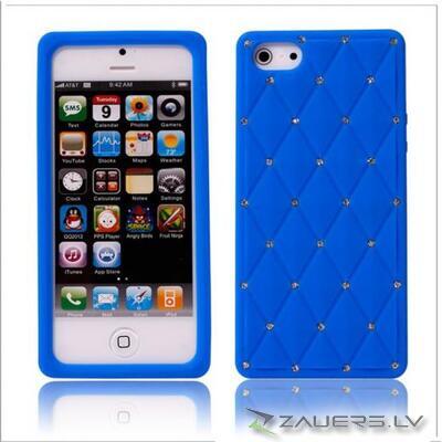 Apple iPhone 5 Luxury Diamond Blue Silicone Case Cover Bumper maks 