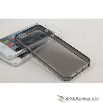 Apple iPhone 5 Silicone Soft Crystal Black Clear Back Case Bumper maks