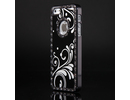 Apple iPhone 5 Luxury Diamond Floral Chrome Aluminum Crystal Back Case Cover Black maks