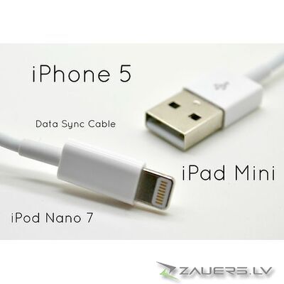 Apple iPhone 5 iPod Touch 5 Nano 7 iPad 4 Retina Mini data cable charger datu kabelis lādētājs