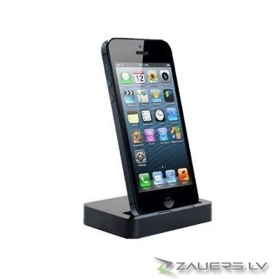 Apple iPhone 5 Dock Charger Desktop Data Sync Cradle Mount Docking Station stand lādētājs black