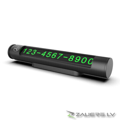 Tellur Temporary Car Parking Card For Two Phone Numbers Metallic Black
