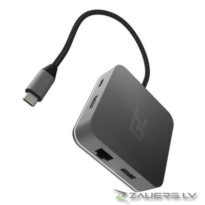 Green Cell AK61 Notebook Dock/Port Replicator USB 3.2 Gen 1 Type-C Silver