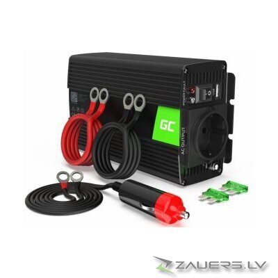 Green Cell Car Power Inverter Converter Strāvas pārveidotājs 24V to 230V / 300W / 600W