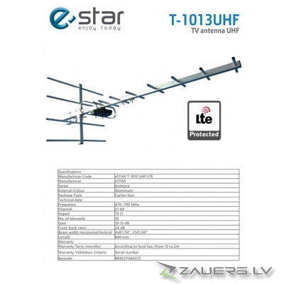 Estar Antenna T-1013 UHF LTE Black