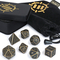 Enhance Tabletop RPGs 7pc Metal Dice Set with Case and Dice Bag
