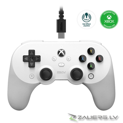 8bitdo PRO 2 wired remote Hall Effect | White | Xbox, PC